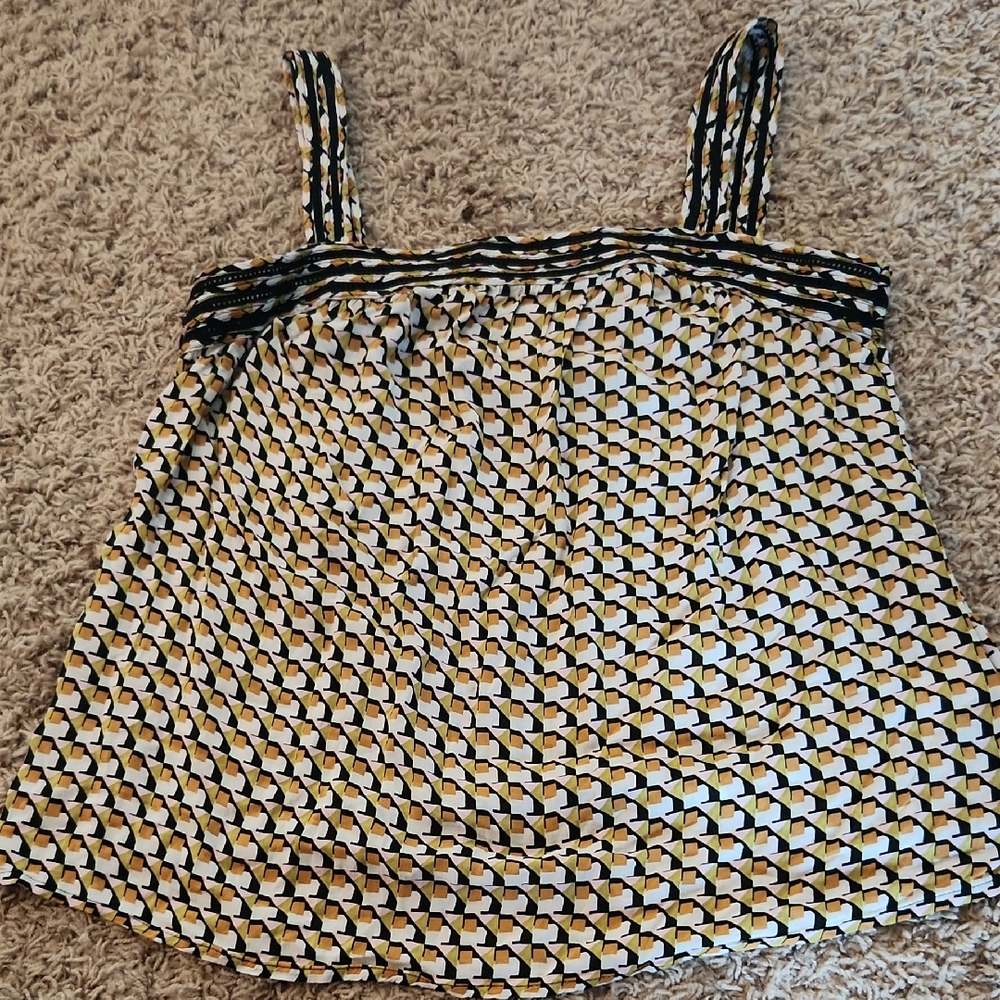 DR2 Black and White Smocked Camisole Top